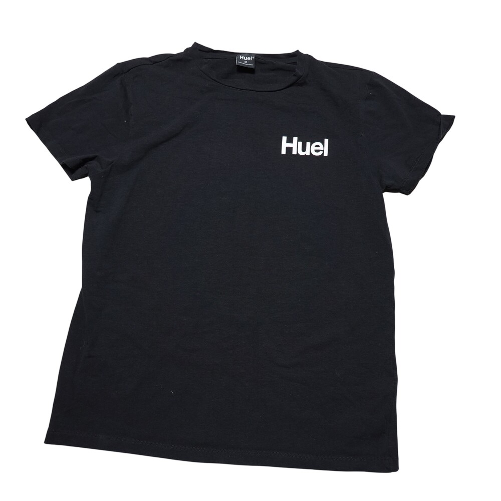 Huel Shirt Mens Medium Black Logo Graphic Stretch Cotton Crew Neck Tee Top